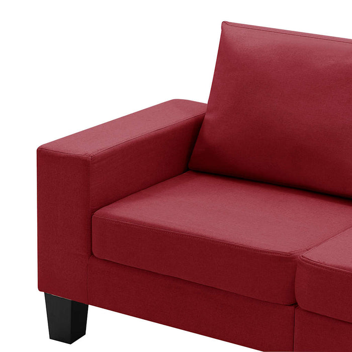 Canapea cu 5 locuri, roșu vin, material textil WALTI