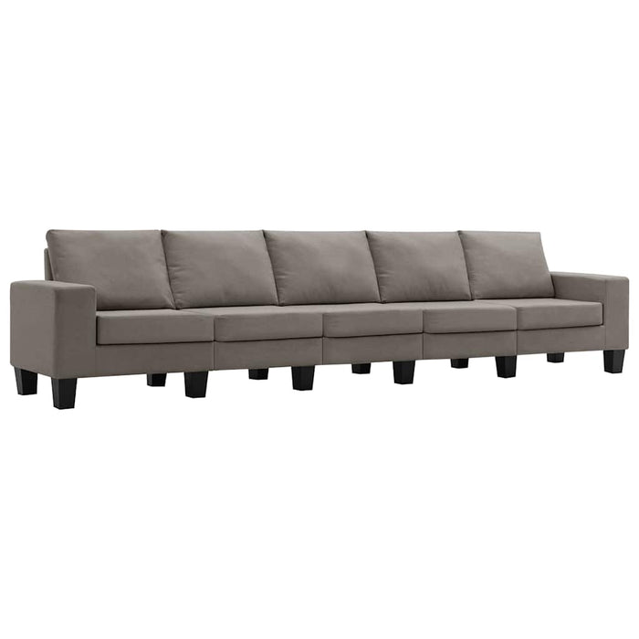 Canapea cu 5 locuri, gri taupe, material textil WALTI