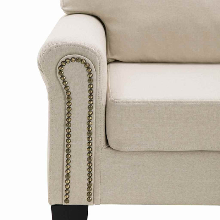 Canapea cu 2 locuri, crem, material textil WALTI