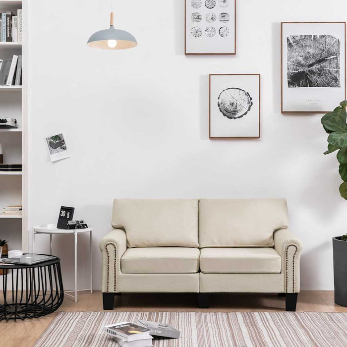 Canapea cu 2 locuri, crem, material textil WALTI