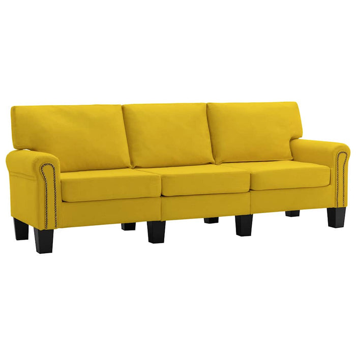 Canapea cu 3 locuri, galben, material textil WALTI