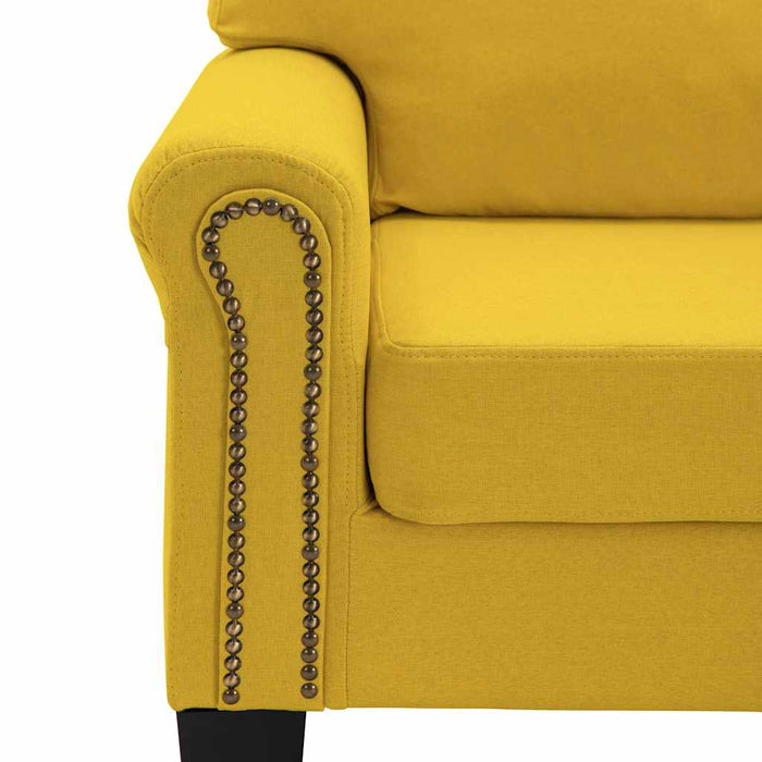 Canapea cu 3 locuri, galben, material textil WALTI