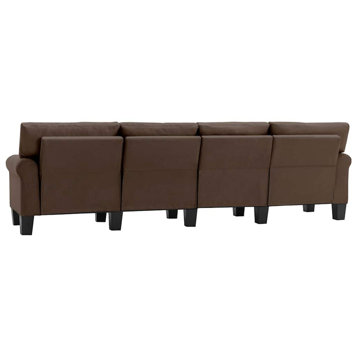 Canapea cu 4 locuri, maro, material textil WALTI
