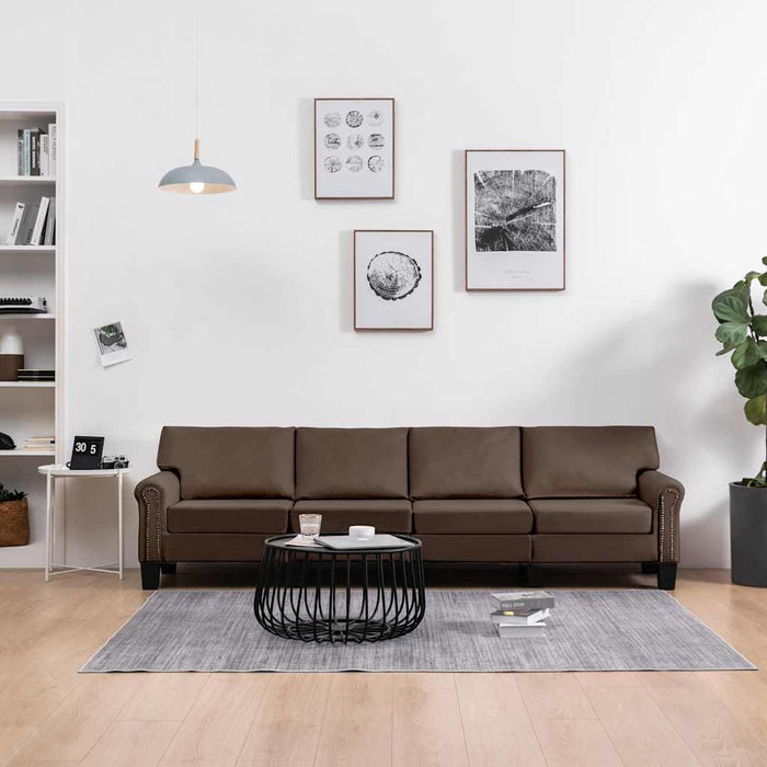 Canapea cu 4 locuri, maro, material textil WALTI
