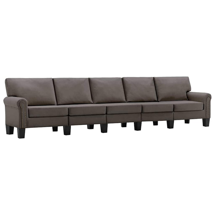 Canapea cu 5 locuri, gri taupe, material textil WALTI