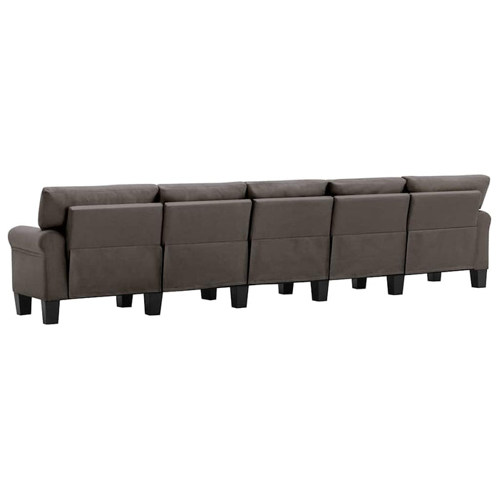 Canapea cu 5 locuri, gri taupe, material textil WALTI