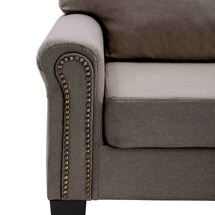 Canapea cu 5 locuri, gri taupe, material textil WALTI