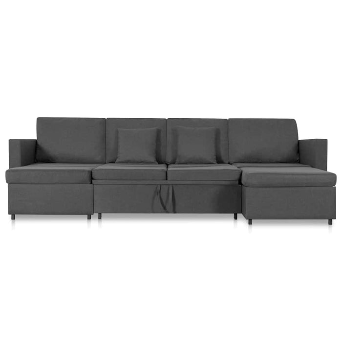 Canapea extensibilă cu 4 locuri, gri închis, material textil WALTI