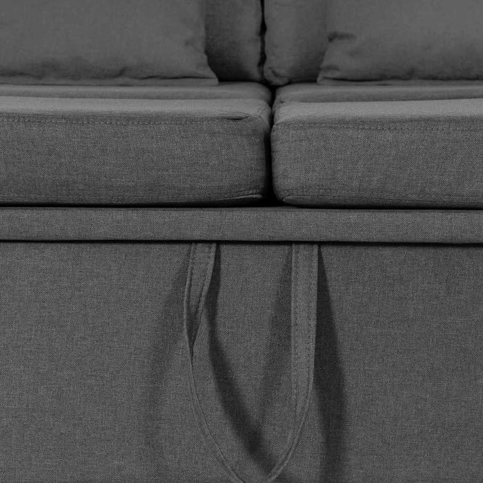 Canapea extensibilă cu 4 locuri, gri închis, material textil WALTI