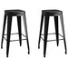 Scaune de bar stivuibile, 2 buc., negru, metal - WALTI WALTI