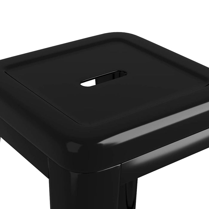 Scaune de bar stivuibile, 2 buc., negru, metal - WALTI WALTI