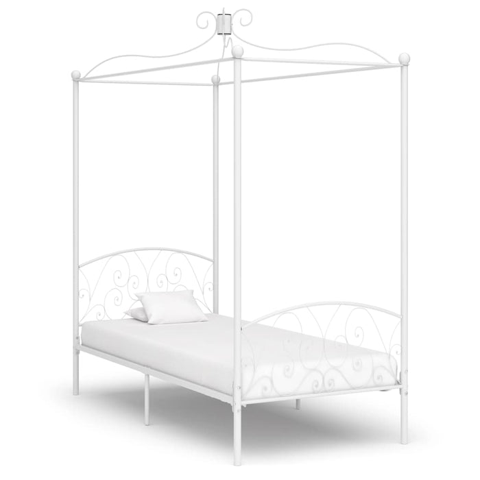 Cadru de pat cu baldachin, alb, 100 x 200 cm, metal - WALTI WALTI