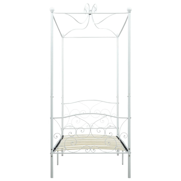 Cadru de pat cu baldachin, alb, 100 x 200 cm, metal - WALTI WALTI