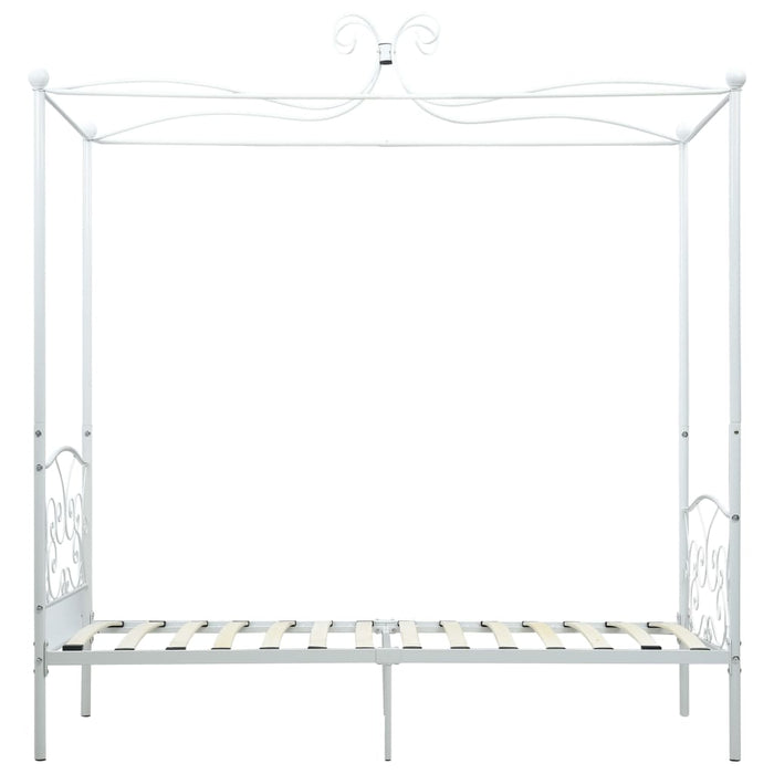 Cadru de pat cu baldachin, alb, 100 x 200 cm, metal - WALTI WALTI