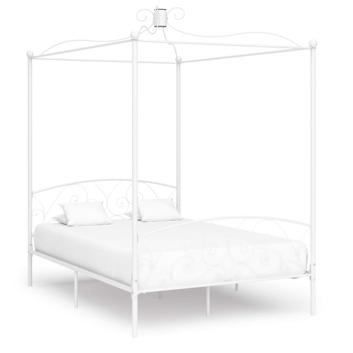 Cadru de pat cu baldachin, alb, 120 x 200 cm, metal - WALTI WALTI