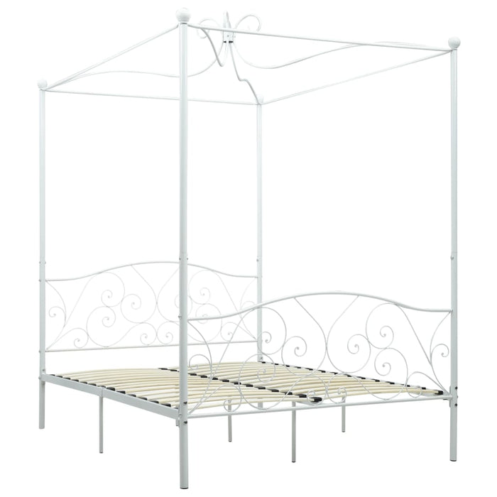 Cadru de pat cu baldachin, alb, 120 x 200 cm, metal - WALTI WALTI