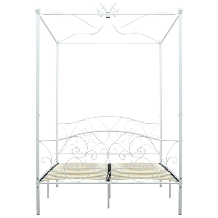 Cadru de pat cu baldachin, alb, 120 x 200 cm, metal - WALTI WALTI