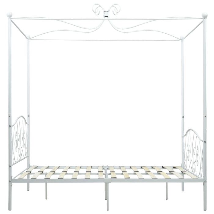 Cadru de pat cu baldachin, alb, 120 x 200 cm, metal - WALTI WALTI