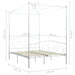 Cadru de pat cu baldachin, alb, 120 x 200 cm, metal - WALTI WALTI