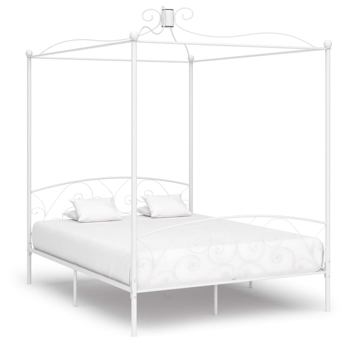 Cadru de pat cu baldachin, alb, 160 x 200 cm, metal - WALTI WALTI