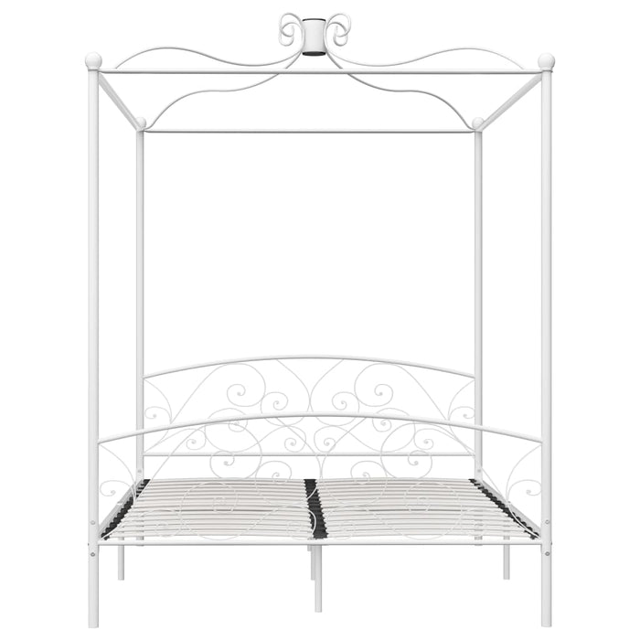 Cadru de pat cu baldachin, alb, 160 x 200 cm, metal - WALTI WALTI