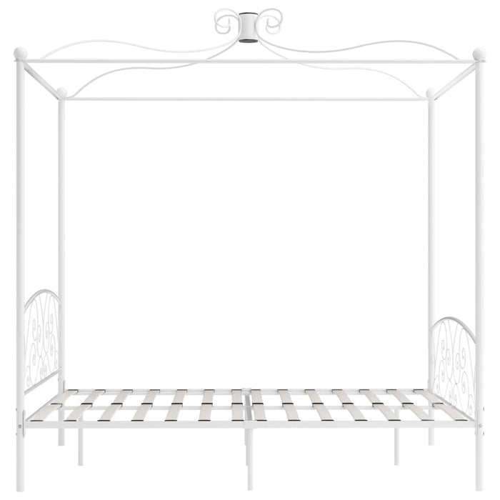 Cadru de pat cu baldachin, alb, 160 x 200 cm, metal - WALTI WALTI
