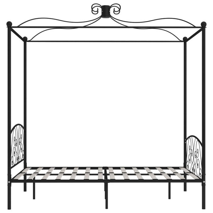 Cadru de pat cu baldachin, negru, 120 x 200 cm, metal - WALTI WALTI