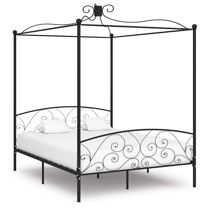 Cadru de pat cu baldachin, negru, 180 x 200 cm, metal - WALTI WALTI