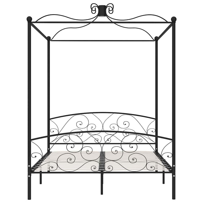 Cadru de pat cu baldachin, negru, 180 x 200 cm, metal - WALTI WALTI