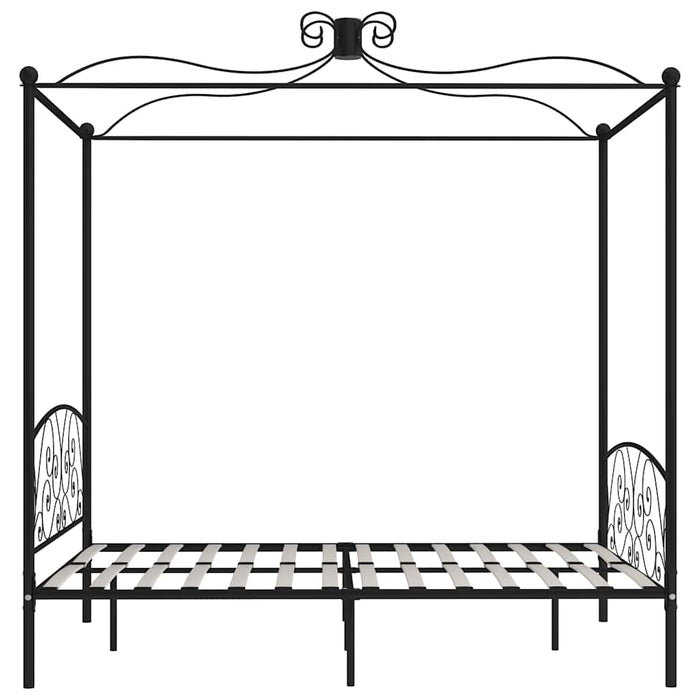 Cadru de pat cu baldachin, negru, 180 x 200 cm, metal - WALTI WALTI