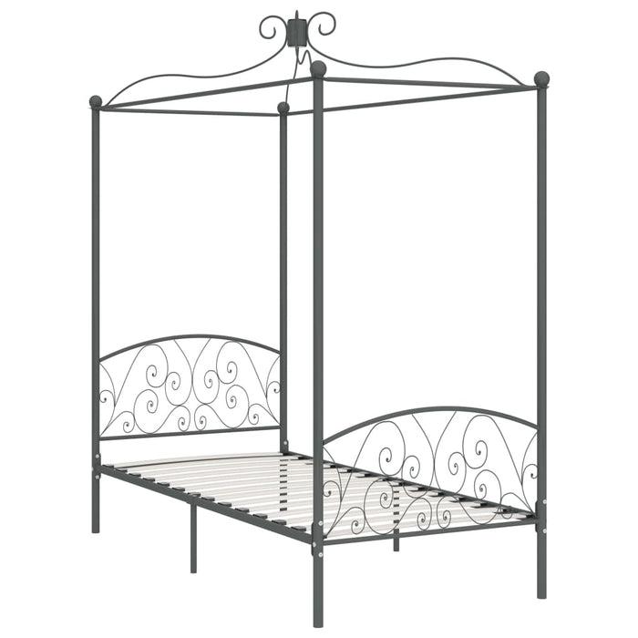 Cadru de pat cu baldachin, gri, 100 x 200 cm, metal - WALTI WALTI