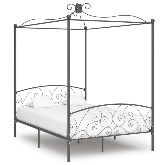 Cadru de pat cu baldachin, gri, 120 x 200 cm, metal - WALTI WALTI