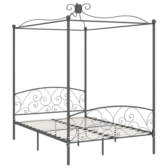 Cadru de pat cu baldachin, gri, 120 x 200 cm, metal - WALTI WALTI