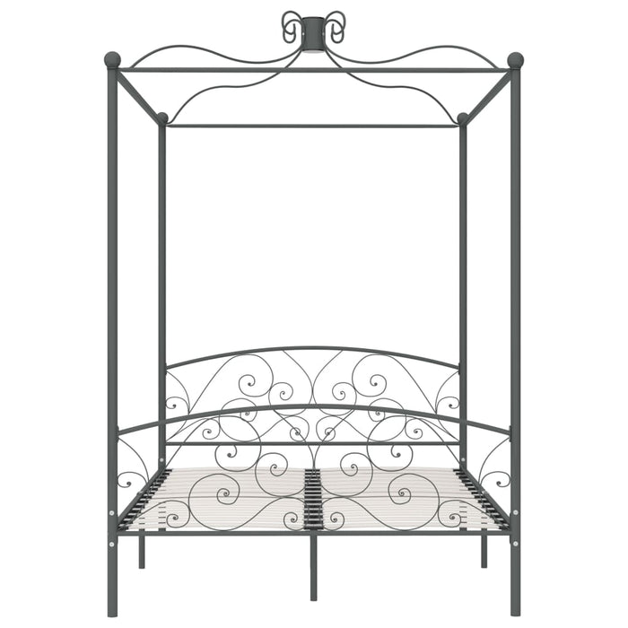 Cadru de pat cu baldachin, gri, 120 x 200 cm, metal - WALTI WALTI