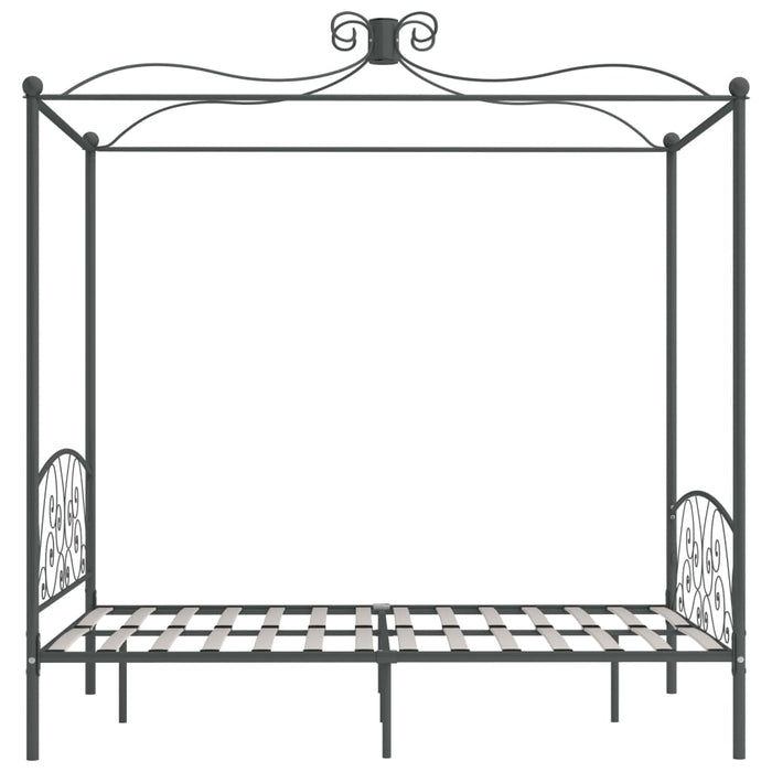 Cadru de pat cu baldachin, gri, 120 x 200 cm, metal - WALTI WALTI