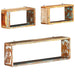Set rafturi de perete cub, 3 piese, lemn masiv reciclat - WALTI WALTI