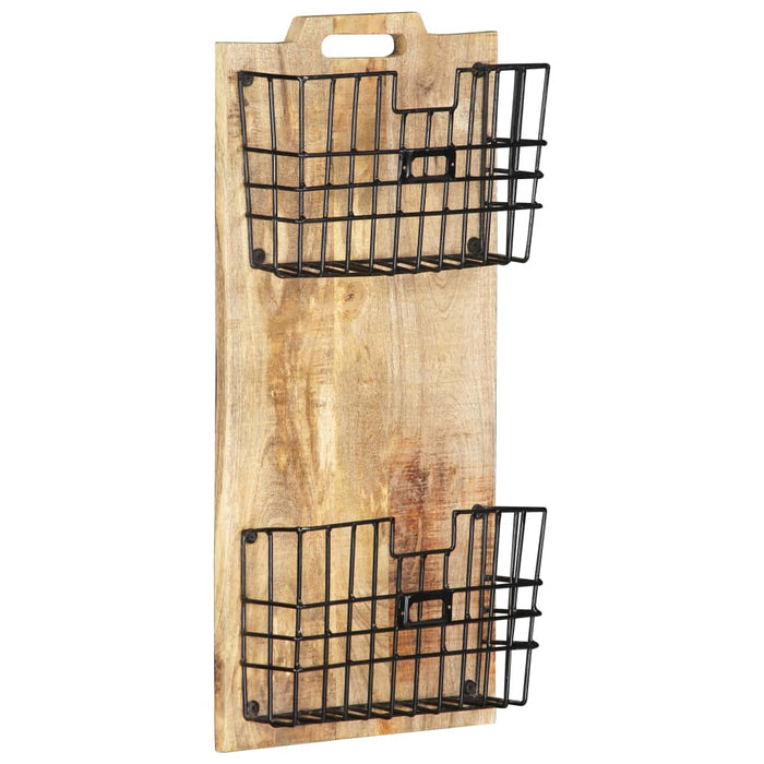 Suport reviste montat pe perete, 33x10x67 cm, lemn masiv mango WALTI