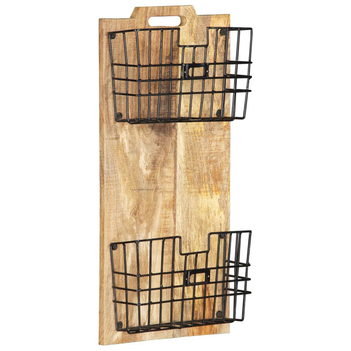 Suport reviste montat pe perete, 33x10x67 cm, lemn masiv mango WALTI