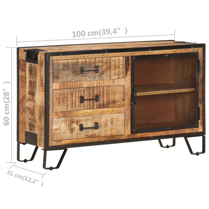 Dulap, 100x31x60 cm, lemn masiv de mango nefinisat - WALTI WALTI