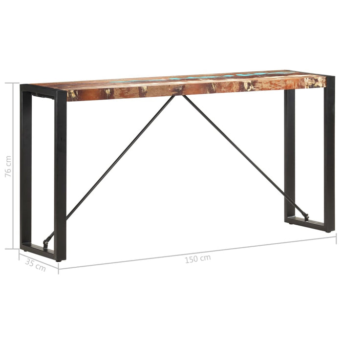 Masă consolă, 150 x 35 x 76 cm, lemn masiv reciclat WALTI
