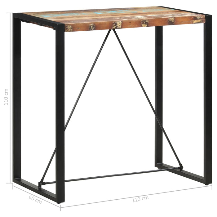 Masă de bar, 110 x 60 x 110 cm, lemn masiv reciclat WALTI