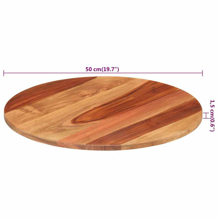 Blat de masă rotund, 50 cm, 15-16 mm, lemn masiv de acacia - WALTI WALTI