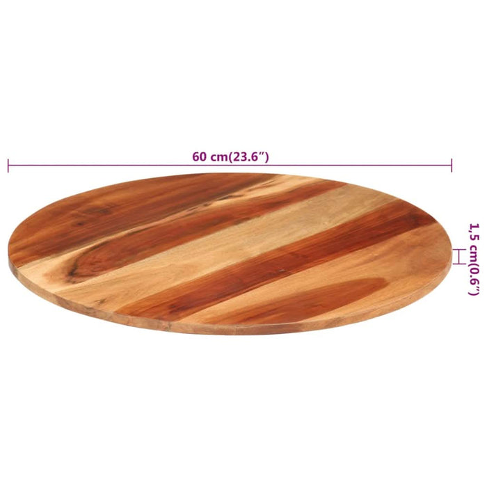 Blat de masă rotund, 60 cm, 15-16 mm, lemn masiv de acacia - WALTI WALTI