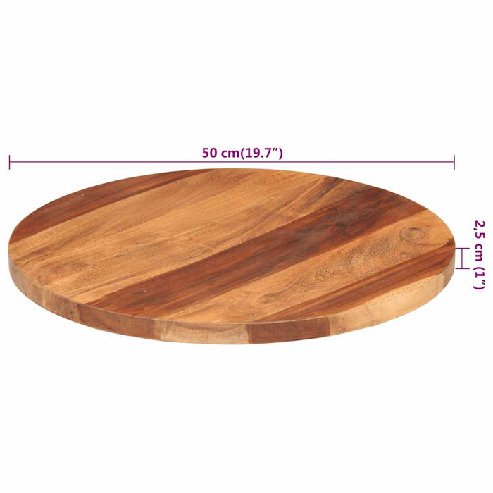 Blat de masă rotund, 50 cm, 25-27 mm, lemn masiv acacia - WALTI WALTI