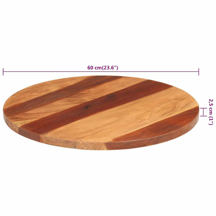 Blat de masă rotund, 60 cm, 25-27 mm, lemn masiv acacia - WALTI WALTI