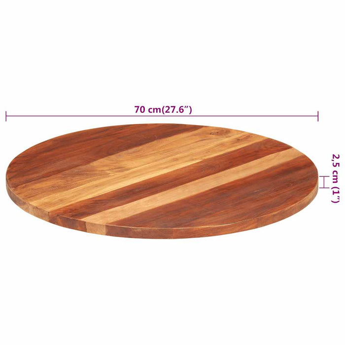 Blat de masă rotund, 70 cm, 25-27 mm, lemn masiv acacia - WALTI WALTI