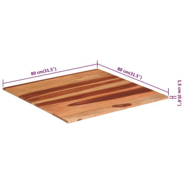 Blat de masă, 80x80 cm, 15-16 mm, lemn masiv de acacia WALTI