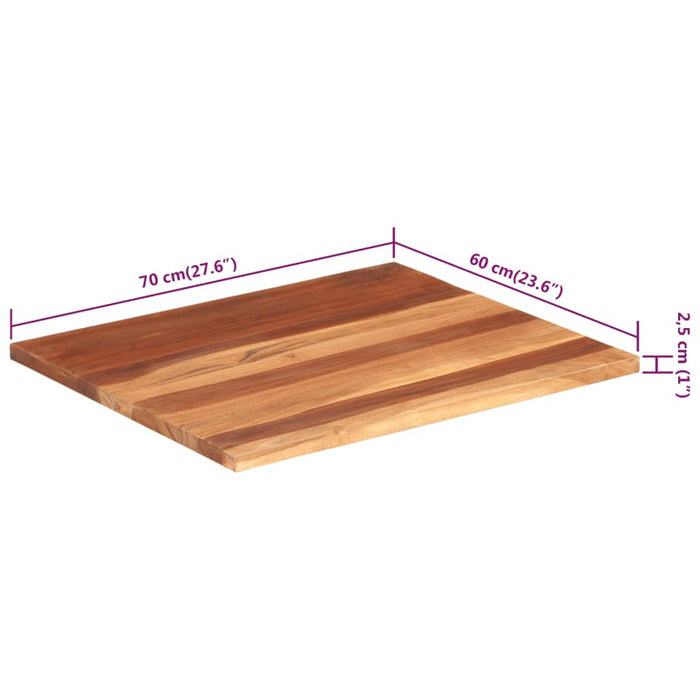 Blat de masă, 60x70 cm, 25-27 mm, lemn masiv acacia WALTI