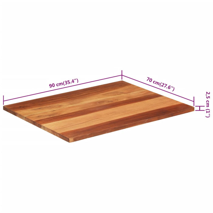 Blat de masă, 70x90 cm, 25-27 mm, lemn masiv acacia WALTI