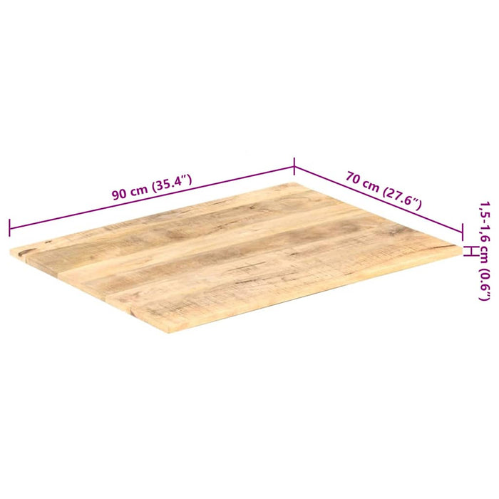 Blat de masă, 90x70 cm, lemn masiv mango, 15-16 mm - WALTI WALTI
